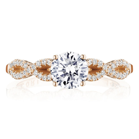 Tacori 14k Rose Gold Coastal Crescent Collection Classic Engagement Ring Setting 0.25CTW