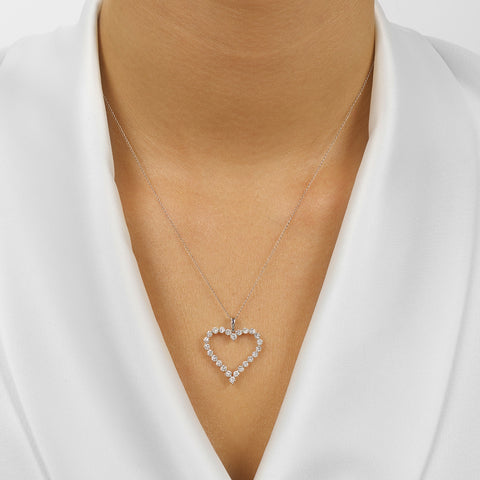 Diamond Open Heart Necklace 1/4, 1/2, or 1 CTW