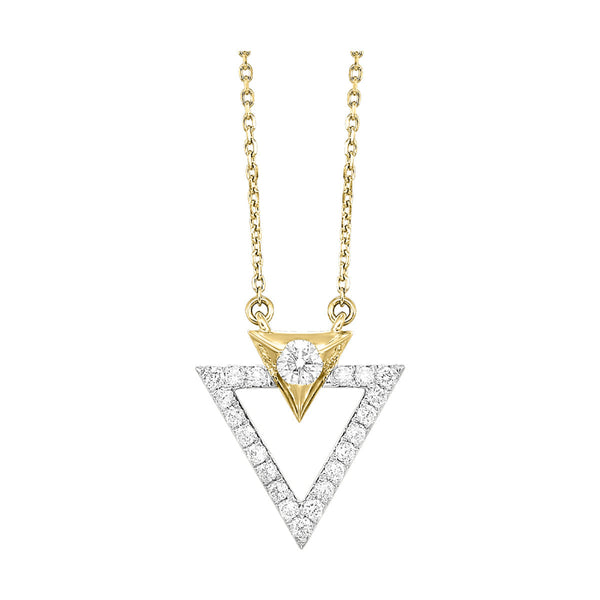 14k Two Tone Gold Diamond Pendant (0.25CTW)