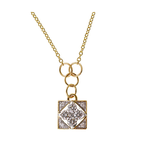 14Kt White Yellow Gold Diamond 1/3Ctw Pendant