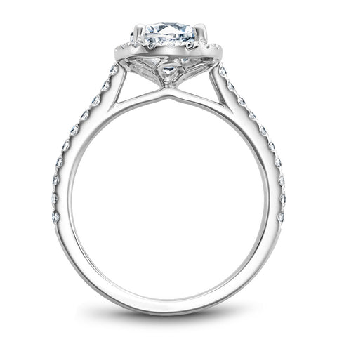 Noam Carver White Gold Diamond Engagement Ring Setting with Halo (0.39 CTW)