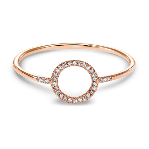 14kt Rose Gold Circular Cut Out Diamond Ring