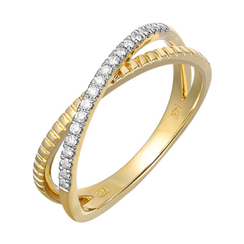14Kt Yellow Gold Diamond 1/10Ctw Ring