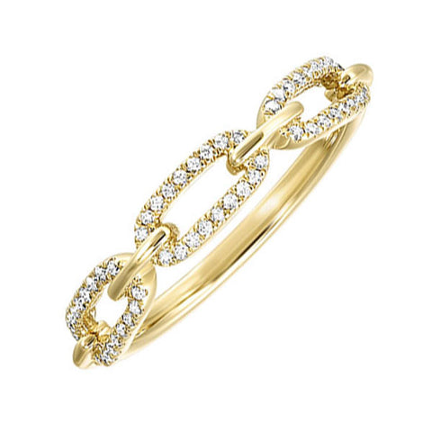 Yellow Gold Diamond Paperclip Ring