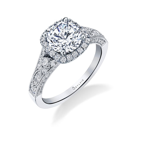 Sylvie Cheri Round Vintage Engagement Ring Setting