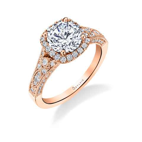 Sylvie Cheri Round Vintage Engagement Ring Setting