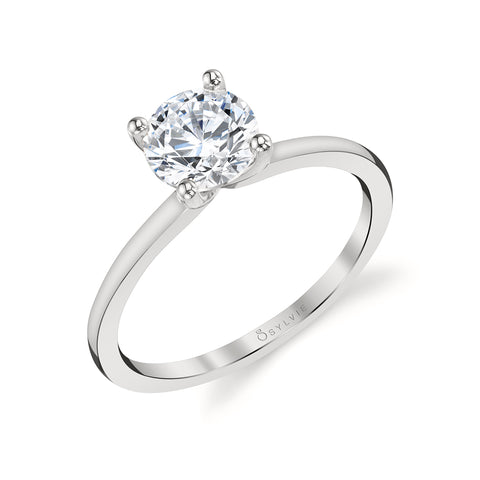 Sylvie Amelia Round Cut Solitaire Engagement Ring Setting