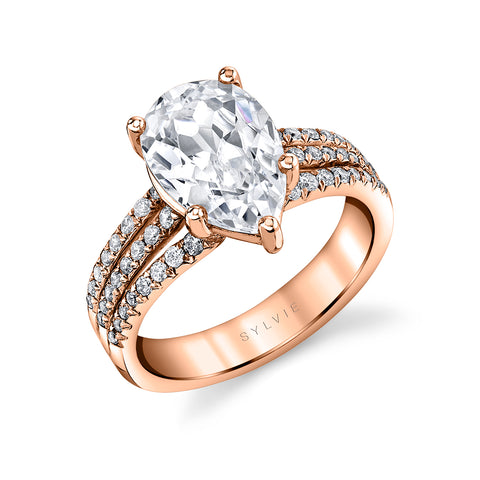 Sylvie Solitaire Split Shank Engagement Ring Setting