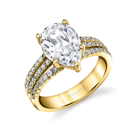 Sylvie Solitaire Split Shank Engagement Ring Setting