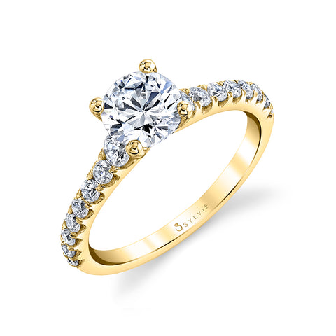 Sylvie Jordane Round Classic Engagement Ring Setting