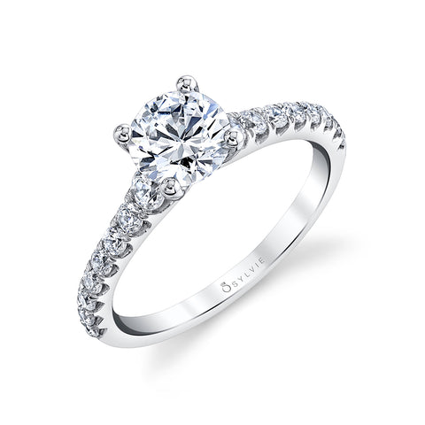 Sylvie Jordane Round Classic Engagement Ring Setting