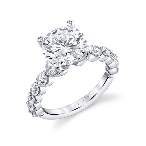 Sylvie Classic Single Prong Engagement Ring Setting