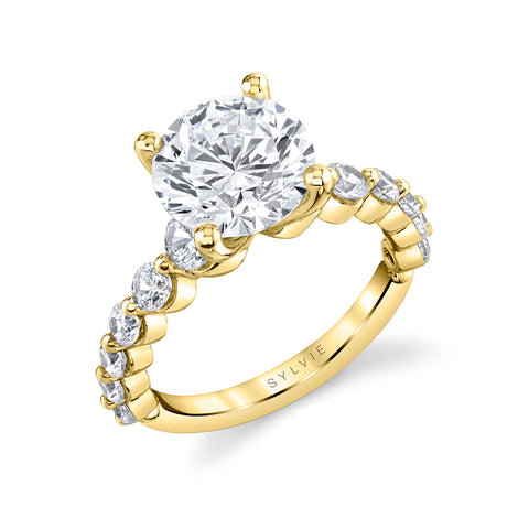 Sylvie Classic Single Prong Engagement Ring Setting