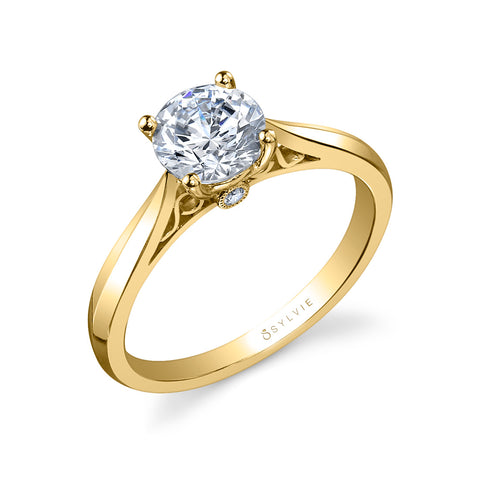 Sylvie Carina Solitaire Engagement Ring Sylvie