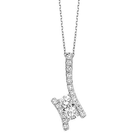 Silver Diamond Two Stone Pendant (0.25 CTW)