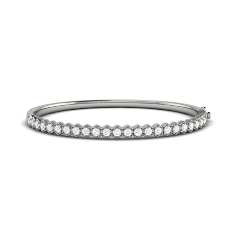 Vlora Serafina 14K Diamond Honeycomb Hinged Bangle (Diamond 1.38CTW)