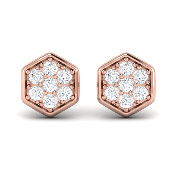 Vlora Serafina 14K Gold Diamond Cluster Honeycomb Stud Earrings (0.56CTW)