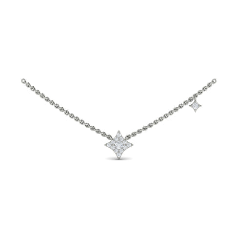 Vlora Estrella 14K Diamond Cluster Vlora Star Double Pendant Necklace (0.23CTW)