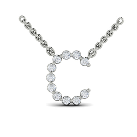 Vlora Amuleta 14K Diamond Initial Pendant Necklace (Approximately 0.2CTW)