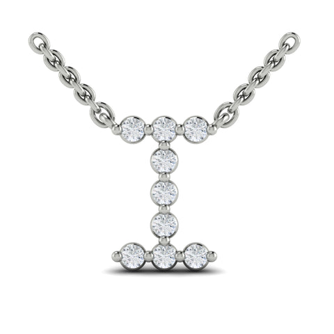 Vlora Amuleta 14K Diamond Initial Pendant Necklace (Approximately 0.2CTW)