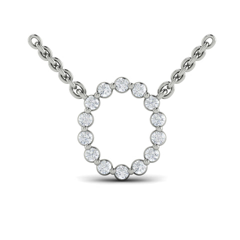 Vlora Amuleta 14K Diamond Initial Pendant Necklace (Approximately 0.2CTW)