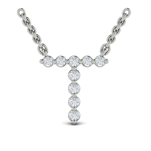 Vlora Amuleta 14K Diamond Initial Pendant Necklace (Approximately 0.2CTW)