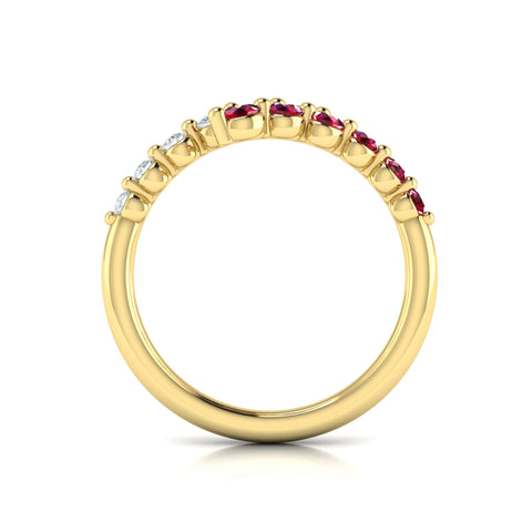 Vlora Adella14K Diamond and Ruby Open Wrap Ring (0.26CTW Diamond, 0.36CTW Ruby)