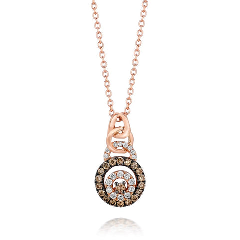 Le Vian® Chocolate by Petite Le Vian® 14k Strawberry Gold® Pendant .24ctw