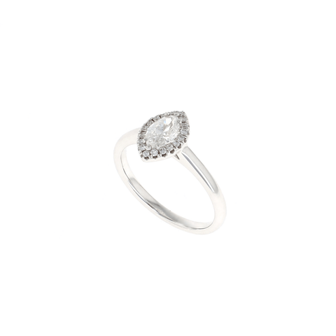 Marquise Halo Complete Engagement Ring (0.62CTW)