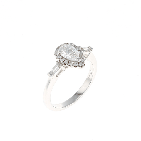 Pear Halo Complete Engagement Ring (1.03CTW)
