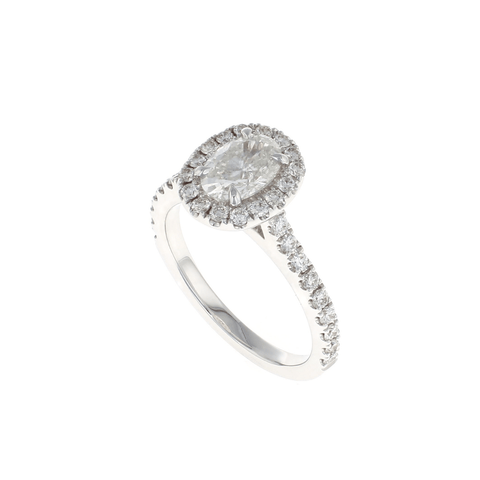 Oval Halo Complete Engagement Ring (1.55CTW)