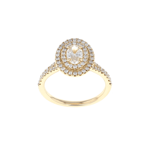 Oval Double Halo Complete Engagement Ring (0.94CTW)