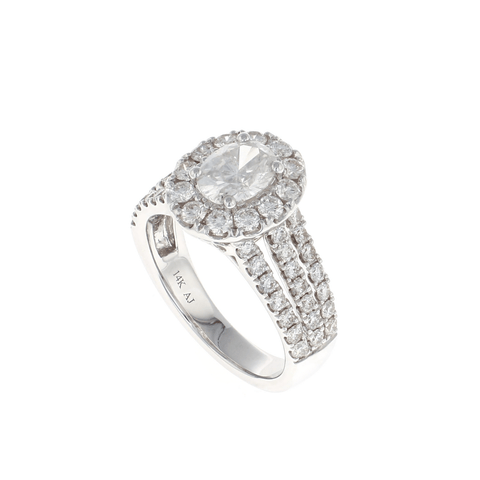 Oval Halo Complete Engagement Ring (2.26CTW)