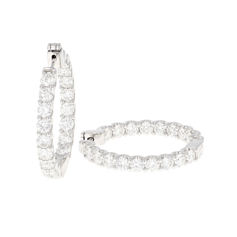 Inside Out Diamond Hoop Earrings 7.03CTW