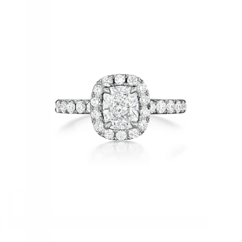 Henri Daussi Cushion Collection Diamond Ring Setting (0.90 CTW)