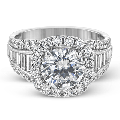 Simon G. Round Cut Cushion Halo Engagement Ring Setting (1.66CTW)