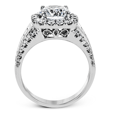 Simon G. Round Cut Cushion Halo Engagement Ring Setting (1.66CTW)
