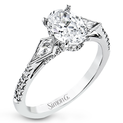 Simon G. Engagement Ring LR2976 WHITE 18K SEMI WHITE
