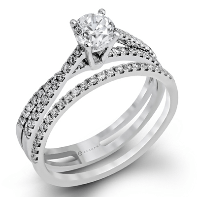Zeghani Wedding Set ZR1106_WHITE_14K_SET