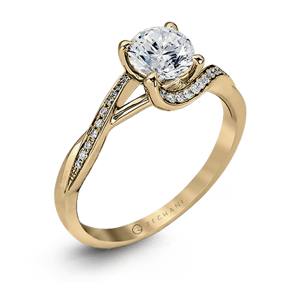 Zeghani Nature Lover Engagement Ring ZR560 WHITE 14K SEMI ROSE